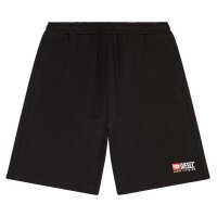 DIESEL Mens Sweatshorts - P-CROWN-DIV, Loungewear, Shorts, Jersey, Cotton Black S (Small)