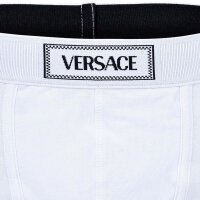 VERSACE Herren Boxershorts - CANETE, Short Trunks, Stretch Cotton, Logo, einfarbig Weiß S