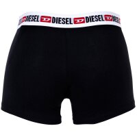 DIESEL Herren Boxershorts, 3er Pack - UMBX-SHAWNTHREEPACK, Trunks, Logobund, Kontrast-Streifen, Cotton Stretch Schwarz/Weiß S