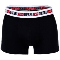 DIESEL Mens Boxershorts, 3 Pack - UMBX-SHAWNTHREEPACK, Trunks, Logo Waistband, Contrast Stripe, Cotton Stretch Black/White S (Small)