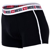DIESEL Mens Boxershorts, 3 Pack - UMBX-SHAWNTHREEPACK, Trunks, Logo Waistband, Contrast Stripe, Cotton Stretch Black/White S (Small)