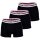 DIESEL Mens Boxershorts, 3 Pack - UMBX-SHAWNTHREEPACK, Trunks, Logo Waistband, Contrast Stripe, Cotton Stretch Black/White S (Small)