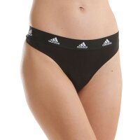 adidas ladies thongs, 3-pack - Thong 3PK, Underwear, Cotton Stretch, Logo, uni Black XL (X-Large)