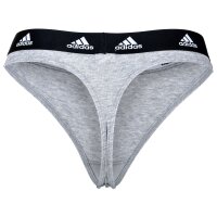 adidas ladies thongs, 3-pack - Thong 3PK, Underwear, Cotton Stretch, Logo, uni Black/White/Grey L (Large)