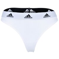 adidas Damen Strings, 3er Pack - Thong 3PK, Unterwäsche, Cotton Stretch, Logo, uni Schwarz/Weiß/Grau XL