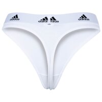 adidas Damen Strings, 3er Pack - Thong 3PK, Unterwäsche, Cotton Stretch, Logo, uni Schwarz/Weiß/Grau XL
