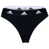 adidas Damen Strings, 3er Pack - Thong 3PK, Unterwäsche, Cotton Stretch, Logo, uni Schwarz/Weiß/Grau XL