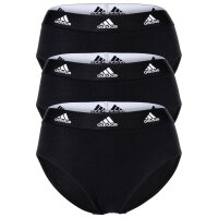 adidas Damen, Slip, 3er Pack - Bikini 3PK, Unterwäsche, Cotton Stretch, Logo, uni Schwarz XS