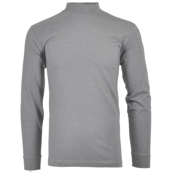 RAGMAN Herren Stehkragen-Pullover - Langarm Basic Stehkragen Regular, Single Jersey, einfarbig Grau Melange 2XL