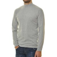 RAGMAN Herren Stehkragen-Pullover - Langarm Basic Stehkragen Regular, Single Jersey, einfarbig Grau Melange 2XL