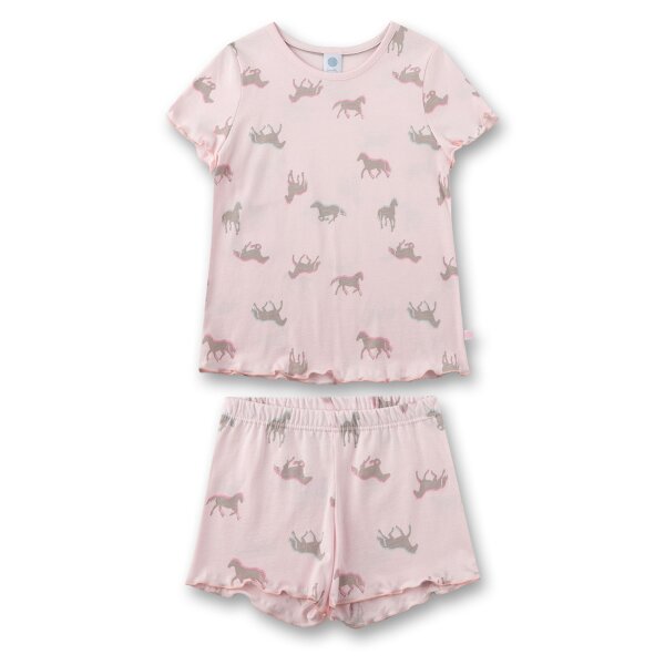 Sanetta girls pyjamas, 2-piece set - Teens Shorty, short, cotton, allover Rosa 116