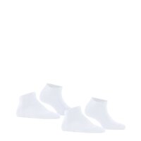 FALKE Damen Socken, Multipack - Happy, Sneakersocken, einfarbig Weiß 35-38 4er Pack (2x2P)