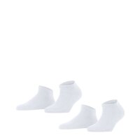 FALKE Womens Socks, 2-pack - Happy, Sneaker Socks, solid color White 35-38 (UK 2,5-5)