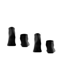 FALKE mens socks, 2-pack - Happy, sneaker socks, cotton Black 39-42 (UK 5,5-8)