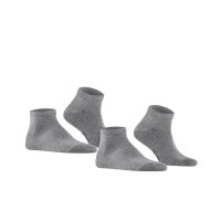 FALKE mens socks, 2-pack - Happy, sneaker socks, cotton Grey 39-42 (UK 5,5-8)