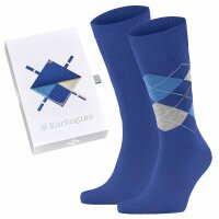 Burlington Mens Socks, 2 Pack - Basic Gift Box - Mixed 2-Pack, Cotton, One Size Medium blue 40-46