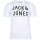 JACK&JONES Herren T-Shirt, 5er Pack - JJLEOGRA TEE CREW NECK, Kurzarm, Rundhals, Baumwolle, Logo-Print Weiß/Schwarz M