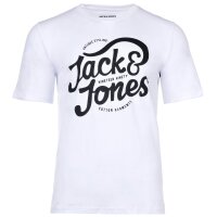 JACK&JONES Mens T-Shirt, 5-pack - JJLEOGRA TEE CREW NECK, short sleeve, crew neck, cotton, logo print Black/White/Blue/Green S (Small)