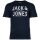 JACK&JONES Mens T-Shirt, 5-pack - JJLEOGRA TEE CREW NECK, short sleeve, crew neck, cotton, logo print Black/White/Blue/Green S (Small)