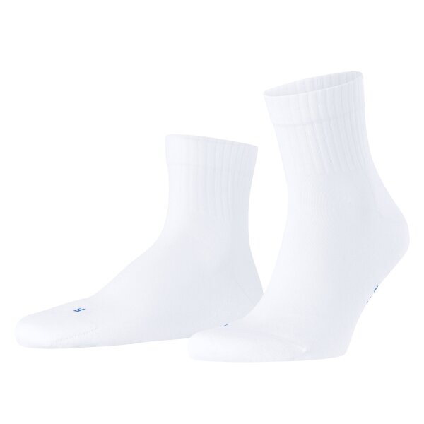 FALKE Unisex Socken - Kurzsocken, Baumwollmischung, Run Rib, Bündchen, einfarbig Weiß 39-41