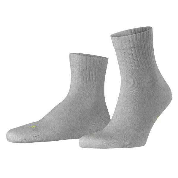 FALKE Unisex Socks - Short Socks, Cotton Blend, Run Rib, Cuff, solid color Light gray 37-38