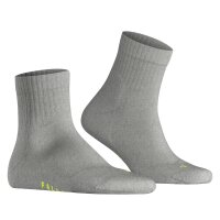FALKE Unisex Socken - Kurzsocken, Baumwollmischung, Run Rib, Bündchen, einfarbig Hellgrau 37-38