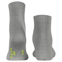 FALKE Unisex Socks - Short Socks, Cotton Blend, Run Rib, Cuff, solid color Light gray 37-38