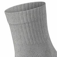 FALKE Unisex Socks - Short Socks, Cotton Blend, Run Rib, Cuff, solid color Light gray 37-38
