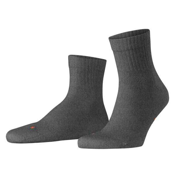 FALKE Unisex Socken - Kurzsocken, Baumwollmischung, Run Rib, Bündchen, einfarbig Dunkelgrau 44-45