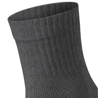 FALKE Unisex Socks - Short Socks, Cotton Blend, Run Rib, Cuff, solid color Dark gray 44-45