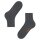 FALKE Unisex Socks - Short Socks, Cotton Blend, Run Rib, Cuff, solid color Dark gray 44-45