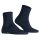 FALKE Unisex Socken - Kurzsocken, Baumwollmischung, Run Rib, Bündchen, einfarbig Dunkelblau 44-45