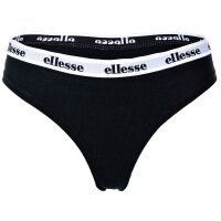 ellesse Ladies Thongs, 6 Pack - HILLAR, Underwear, Cotton Stretch, Logo Waistband Black XS (X-Small)