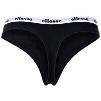 ellesse Ladies Thongs, 6 Pack - HILLAR, Underwear, Cotton Stretch, Logo Waistband Black XS (X-Small)
