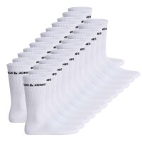 JACK&JONES mens tennis socks, 12 pack - JACLOGO, One Size White 40-46 (UK 7-11)