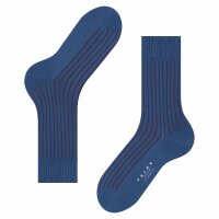 FALKE Herren Socken - Shadow, Strümpfe, Baumwolle, Logo, lang, einfarbig Blau/Bordeaux 41-42