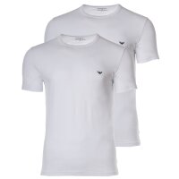 EMPORIO ARMANI Herren T-Shirt 2er Pack - Crew Neck, Rundhals, Halbarm, unifarben Weiß S (Small)