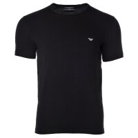 EMPORIO ARMANI Mens T-Shirt Pack of 2 - Crew Neck, Round Neck, Half Sleeve, Plain Black S (Small)