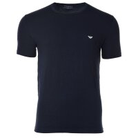 EMPORIO ARMANI Herren T-Shirt 2er Pack - Crew Neck, Rundhals, Halbarm, unifarben Marine M (Medium)