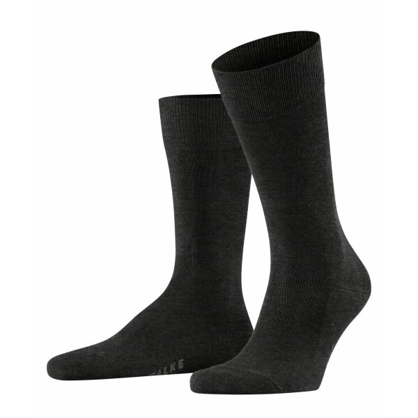 FALKE Herren Socken Multipack - Family SO, Allrounder Strümpfe, Uni, Baumwollmischung Anthrazit 47-50 2er Pack (2x1P)