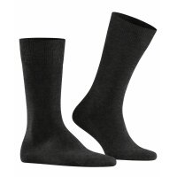 FALKE Mens socks - Family SO, all-rounder socks, plain, cotton blend Anthracite 47-50
