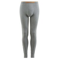 bruno banani Herren Lange Unterhose - Longpant Warm Up, Cotton Stretch, Logobund, einfarbig Grau melange XL