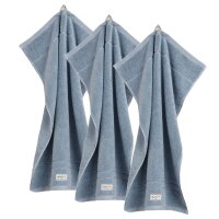 GANT guest towel, pack of 3 - Premium towel, towelling, organic cotton Light blue 30x50cm