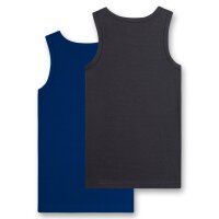 Sanetta Jungen Shirts 2er Pack - Unterwäsche, Unterhemden, Baumwolle, Fußball Blau/Grau 092