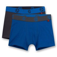 Sanetta boys shorts, 2-pack - pants, pants, stretch cotton, football Blue/Grey 092