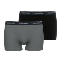 CECEBA Mens Shorts - Boxer shorts, Pants, Basic, Cotton Stretch, plain Black/Grey M (Medium)