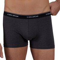 CECEBA Mens Shorts - Boxer shorts, Pants, Basic, Cotton Stretch, plain Black/Grey M (Medium)