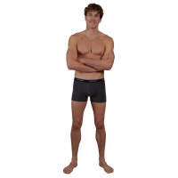 CECEBA Mens Shorts - Boxer shorts, Pants, Basic, Cotton Stretch, plain Black/Grey M (Medium)