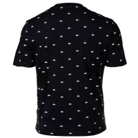 LACOSTE Herren Schlafanzug Set, 2-tlg. - Set Pyjama Loungewear, kurz, Allover Minicroc Print, Rundhals, Jersey Schwarz/Weiß L