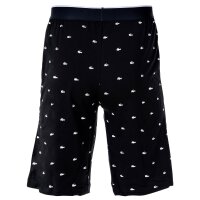 LACOSTE Mens Pyjama Set, 2-piece - Pyjama Loungewear Set, Short, All-Over Minicroc Print, Round Neck, Jersey Black/White L (Large)